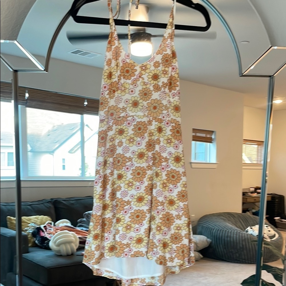 Hollister Floral Dress - Orange and White